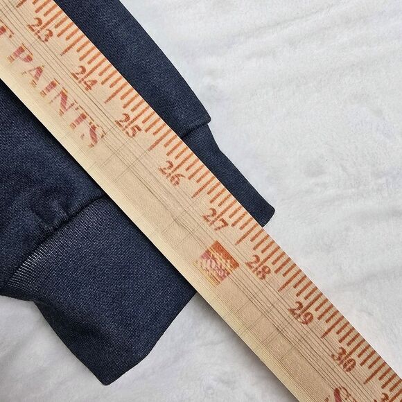 Navy Blue “333” Angel Number Hoodie Sweatshirt Size L Cotton Blend Pullover - Picture 6 of 8